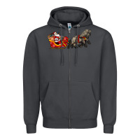 Smoke santa riding his sleigh with gifts Zipper Hoodie - CowGirlArtShop