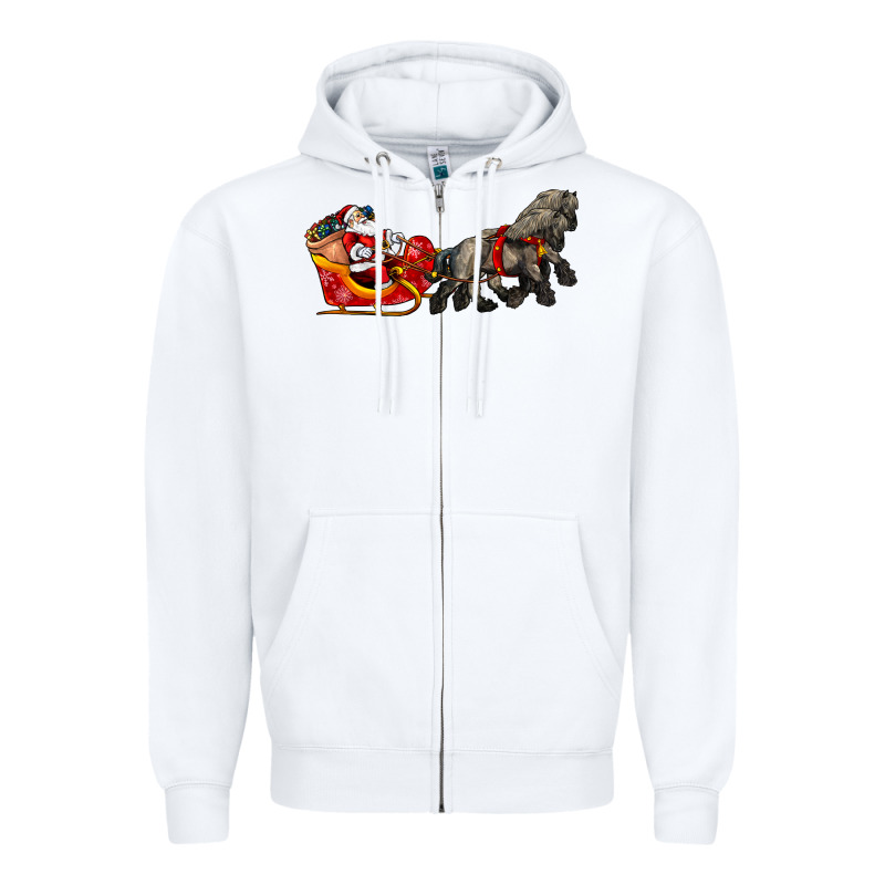 Santa Riding His Sleigh With Gifts Zipper Hoodie by CowGirlArtShop | Teevron
