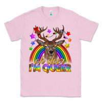 Bubblegum Pink LGBTQ+ Oh Deer I'm Queer Classic Tee - BundleAndBundleShop