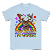 Dusty Blue LGBTQ+ Oh Deer I'm Queer Classic Tee - BundleAndBundleShop