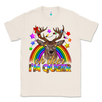 Natural LGBTQ+ Oh Deer I'm Queer Classic Tee - BundleAndBundleShop