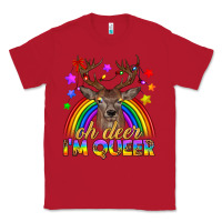 Red LGBTQ+ Oh Deer I'm Queer Classic Tee - BundleAndBundleShop