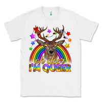 White LGBTQ+ Oh Deer I'm Queer Classic Tee - BundleAndBundleShop