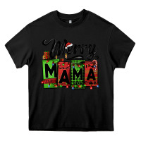Black merry mama Christmas Heavy Core Tee - Jasminsmagicworld