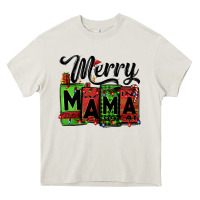 Cream merry mama Christmas Heavy Core Tee - Jasminsmagicworld