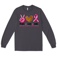 Smoke Peace Love Cure Breast Cancer Long Sleeve Tee - RanaPortraitStore