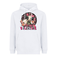 White Be my Valentine Holstein Cow Valentine's Day Heavyweight Hoodie - FaDigitalArtStudio