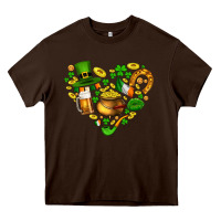 Chocolate Brown St Patricks heart Heavy Core Tee - AdoDesignShop