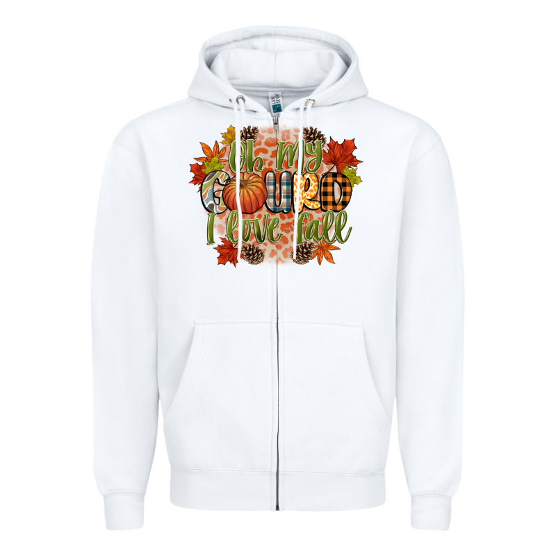 Oh My Gourd I Love Fall Zipper Hoodie by CowGirlArtShop | Teevron