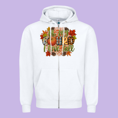 Oh My Gourd I Love Fall Zipper Hoodie Designed By Cowgirlartshop