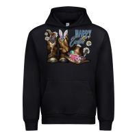 Black Happy Easter Urban Hoodie - CowhideDigitalArt