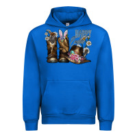 Cobalt Happy Easter Urban Hoodie - CowhideDigitalArt