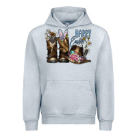 Heather Grey Happy Easter Urban Hoodie - CowhideDigitalArt