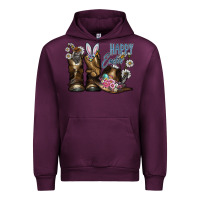 Mauve Wine Happy Easter Urban Hoodie - CowhideDigitalArt