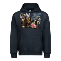 Navy Happy Easter Urban Hoodie - CowhideDigitalArt