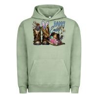 Pigment Oil Green Happy Easter Urban Hoodie - CowhideDigitalArt