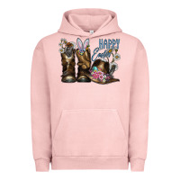 Pigment Salmon Happy Easter Urban Hoodie - CowhideDigitalArt