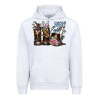 White Happy Easter Urban Hoodie - CowhideDigitalArt