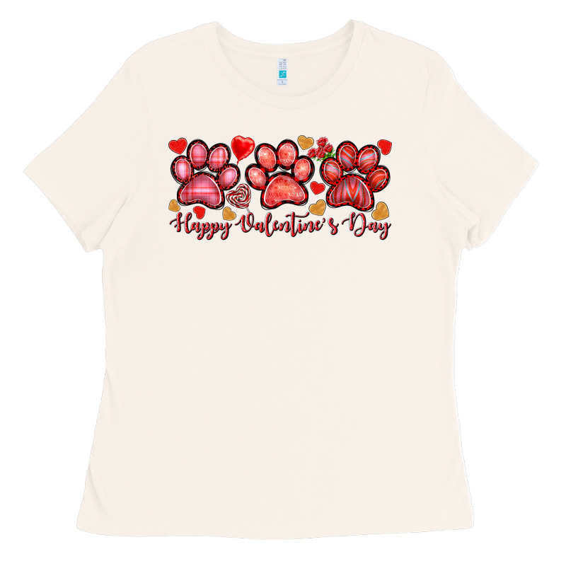 Happy Valentines Day Paws Ladies Tee by NancyCooperArtShop | Teevron