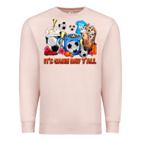 Pale Pink It's Game Day Y'all Soccer Coffee Cups Premium Sweatshirt - FaDigitalArtStudio
