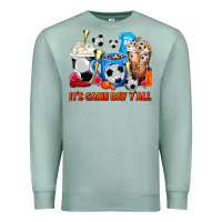Seafoam It's Game Day Y'all Soccer Coffee Cups Premium Sweatshirt - FaDigitalArtStudio