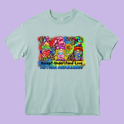 Accept Understand Love Autism Awareness Western Background Heavy Core Tee Designed By Barkaloodesign