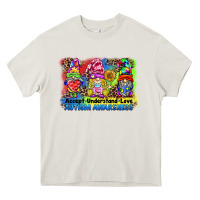 Cream accept understand love autism awareness western background Heavy Core Tee - BarkalooDesign