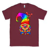 Burgundy LGBTQ+ Pride Gnome With Heart Balloon Classic Tee - BundleAndBundleShop