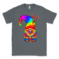 Charcoal Heather LGBTQ+ Pride Gnome With Heart Balloon Classic Tee - BundleAndBundleShop