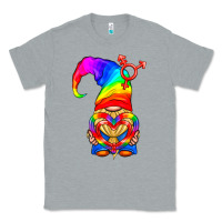 Heather Grey LGBTQ+ Pride Gnome With Heart Balloon Classic Tee - BundleAndBundleShop