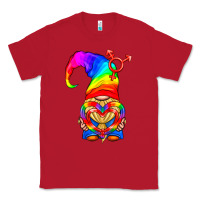 Red LGBTQ+ Pride Gnome With Heart Balloon Classic Tee - BundleAndBundleShop