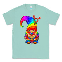 Seafoam LGBTQ+ Pride Gnome With Heart Balloon Classic Tee - BundleAndBundleShop