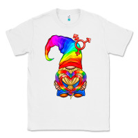 White LGBTQ+ Pride Gnome With Heart Balloon Classic Tee - BundleAndBundleShop
