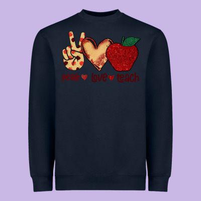 Peace Love Teach Heavyweight Sweatshirt Designed By Bettercallsaul