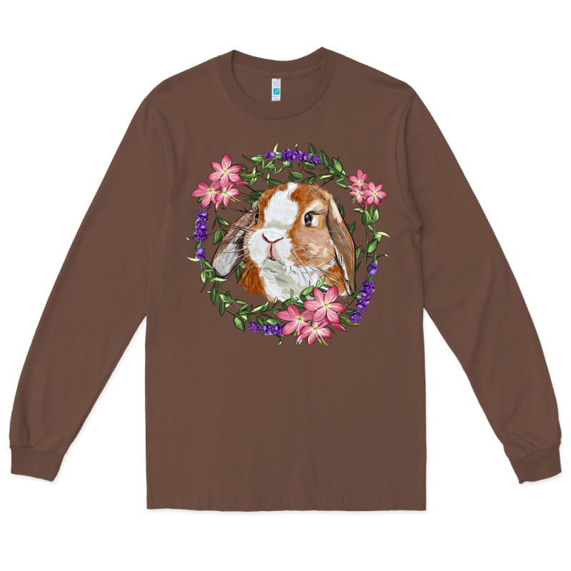 Bunny Face With Floral Wreath Long Sleeve Tee by RanaPortraitStore | Teevron