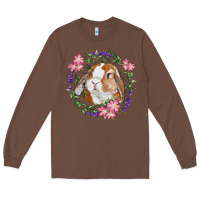 Chestnut Bunny Face With Floral Wreath Long Sleeve Tee - RanaPortraitStore