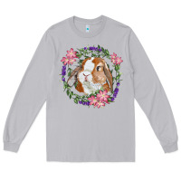 Moon Dust Bunny Face With Floral Wreath Long Sleeve Tee - RanaPortraitStore