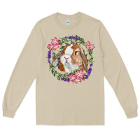 Mushroom Bunny Face With Floral Wreath Long Sleeve Tee - RanaPortraitStore