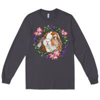 Smoke Bunny Face With Floral Wreath Long Sleeve Tee - RanaPortraitStore