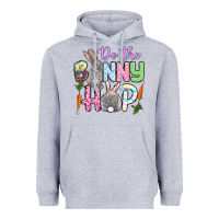 Heather Grey Do the bunny hop Easter Heavyweight Hoodie - OliviaCreatesArt