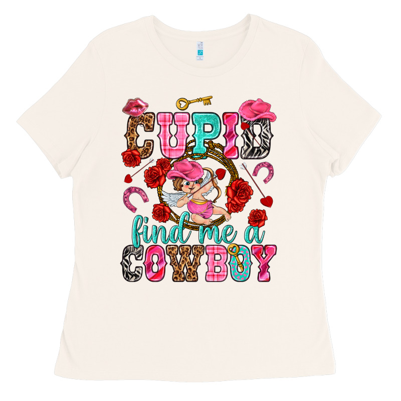 Cupid Find Me A Cowboy Ladies Tee by NancyCooperArtShop | Teevron