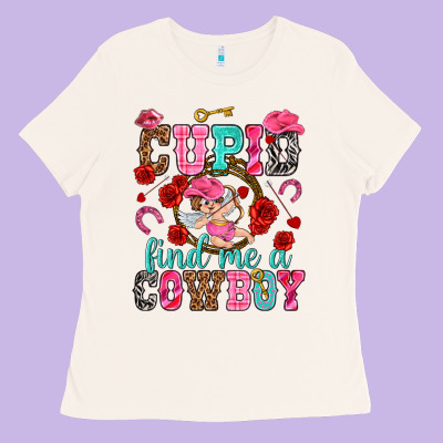 Cupid Find Me A Cowboy Ladies Tee Designed By Nancycooperartshop