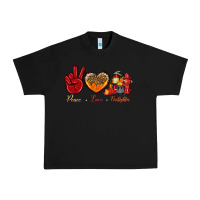 Black Peace Love Firefighter Urban Heavy Tee - BundleAndBundleShop