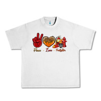 Lunar Rock Peace Love Firefighter Urban Heavy Tee - BundleAndBundleShop