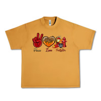 Peanut Butter Peace Love Firefighter Urban Heavy Tee - BundleAndBundleShop