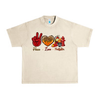 Sandshell Peace Love Firefighter Urban Heavy Tee - BundleAndBundleShop