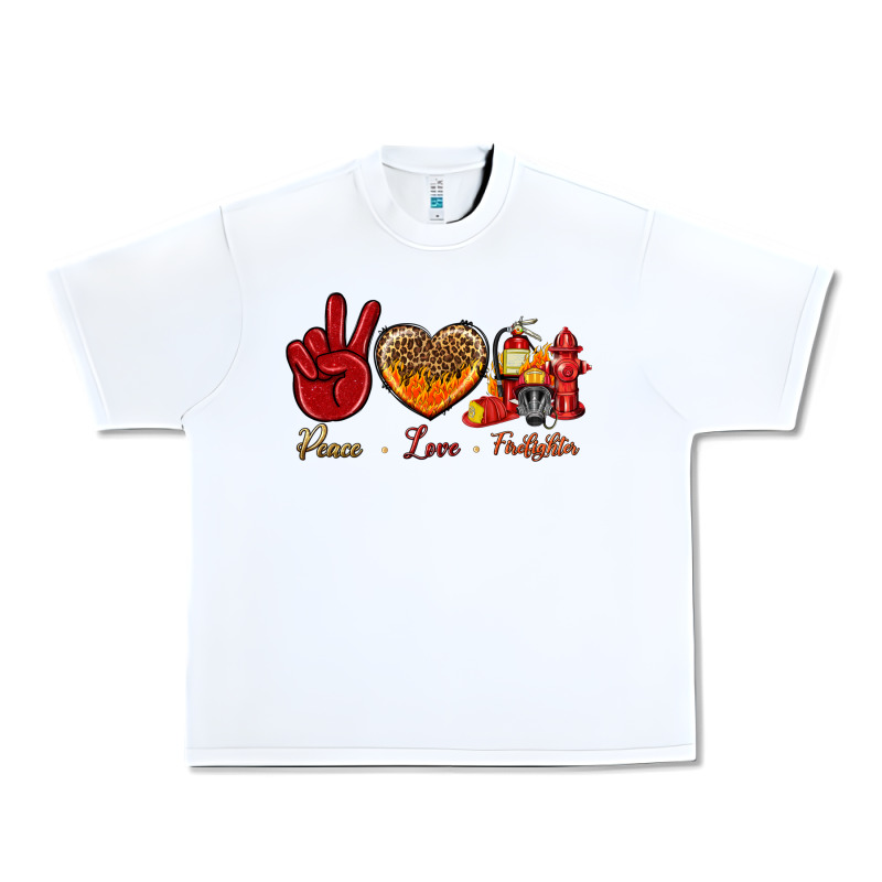 Peace Love Firefighter Urban Heavy Tee by BundleAndBundleShop | Teevron