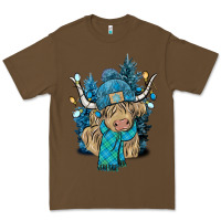 Cacao Winter long haired Cow Premium Tee - NancyCooperArtShop