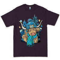 Plum Winter long haired Cow Premium Tee - NancyCooperArtShop