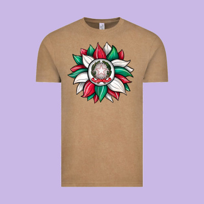 Sunflower İtalian Flag Vintage Tee Designed By Jahusdesignshop